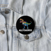 Allysaurus LGBT Dinosaurus Regenboog Vlag Ally LGB Ronde Button 7,6 Cm (In situ)