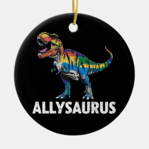 Allysaurus LGBT Dinosaurus Regenboogvlag Ally LGBT Keramisch Ornament