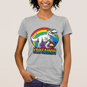 Allysaurus Regenboog Dinosaurus Vintage T-Shirt On