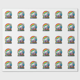 Allysaurus Regenboog Dinosaurus Vintage T-Shirt On Cadeaupapier