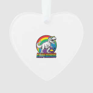 Allysaurus Regenboog Dinosaurus Vintage T-Shirt On Ornament