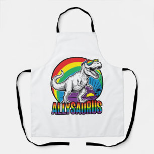 Allysaurus Regenboog Dinosaurus Vintage T-Shirt On Schort