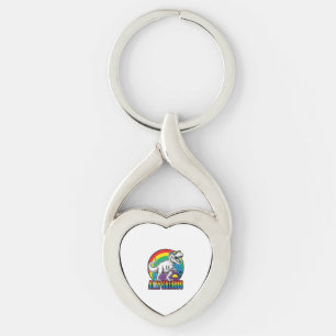 Allysaurus Regenboog Dinosaurus Vintage T-Shirt On Sleutelhanger