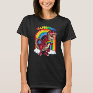 Allysaurus Rex Dinosaur Rainbows LGBT Gay Pride Fl T-shirt