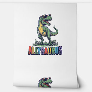 Allysaurus Vintage Dinosaurus Zonnebril Shirt Ontw Behang