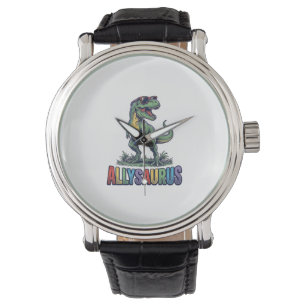 Allysaurus Vintage Dinosaurus Zonnebril Shirt Ontw Horloge