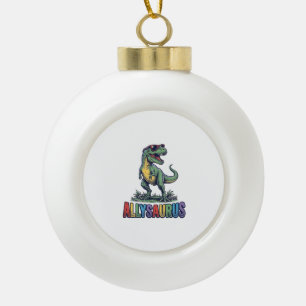Allysaurus Vintage Dinosaurus Zonnebril Shirt Ontw Keramische Bal Ornament