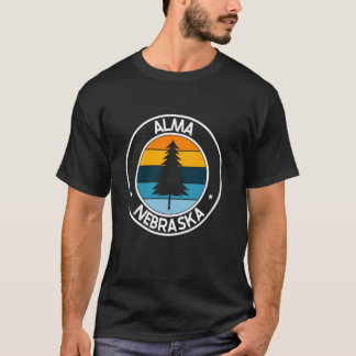 Alma Nebraska NE USA City Pride Retro Zonsondergan T-shirt