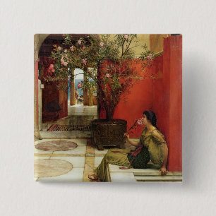 Alma-Tadema   An Oleander, 1882 Vierkante Button 5,1 Cm