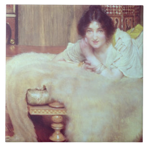 Alma-Tadema   Een luisteraar: Het Beer Rug, 1899 Tegeltje