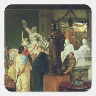 Alma-Tadema   Handelaar in status Vierkante Sticker