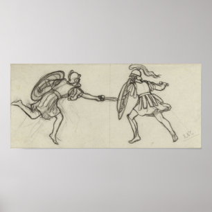 Alma-Tadema - Twee vechtende gymnasiasten met... Poster