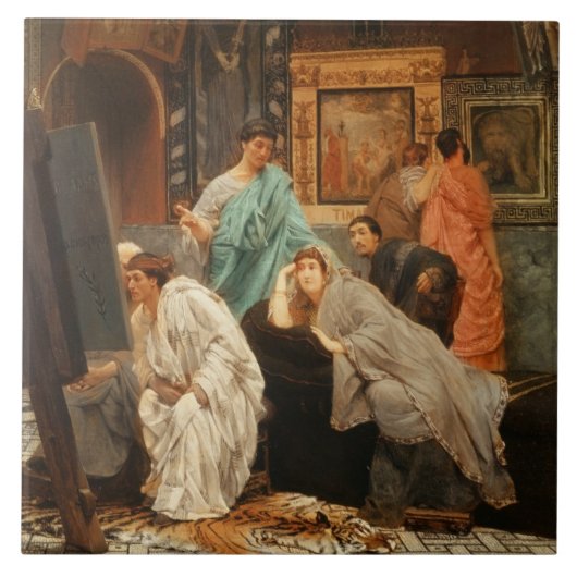 Alma-Tadema | Verzamelaar ten tijde van Augustus Tegeltje (Voorkant)
