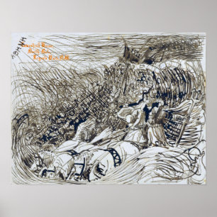 Alma-Tadema - zinkend stoomschip en Neptunus in wa Poster