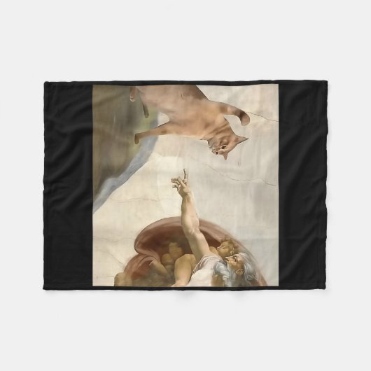 Almachtige slap grappige kat God Schepping van Ada Fleece Deken (Voorkant (Horizontaal))