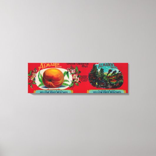 Almaden Peach Label Canvas Afdruk (Voorkant)