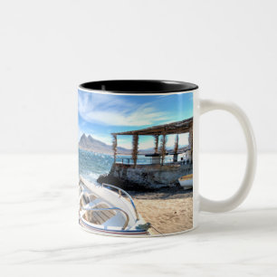 Almería, La Isleta Del Moro Mar Mediterráneo Tweekleurige Koffiemok