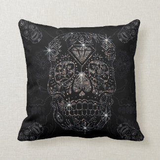 Almofada / Black Pillow 40x40cm diamond Skull Kussen