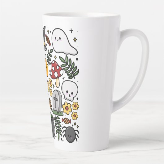 Almofada com estampa fofa de Halloween Latte Mok (Rechts)