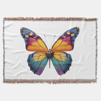 Almofada com um desenho de uma Borboleta colorida. Deken
