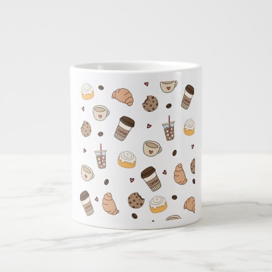 Almofada decorativa coffee lovers  extra grote beker (Voorkant)