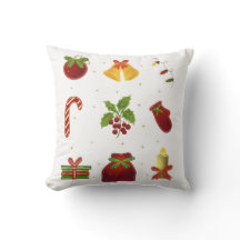 Almofada Delicada com Símbolos do Natal