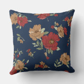 Almofada Estampa floral fundo azul marinho  Kussen (Achterkant)