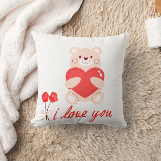 almofada estampada urso com coração romântico kussen (Deken)