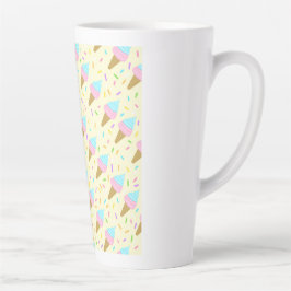 Almofada fofa com estampa contínua de sorvetes latte mok