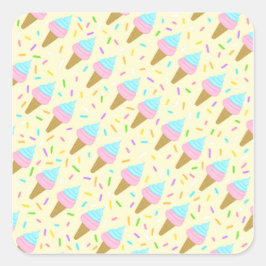 Almofada fofa com estampa contínua de sorvetes vierkante sticker