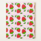 Almofada fofa design contínuo morangos fundo rosa planner (Achterkant)