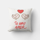 almofada pássaros romântico com coração kussen (Voorkant)