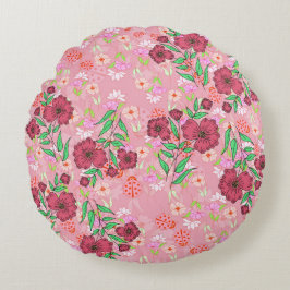 Almofada Redonda Jardim de flores Rond Kussen
