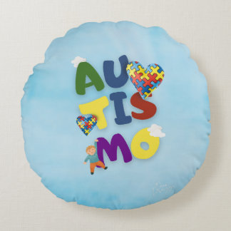 Almofada Redonda Mãe de Autista Rond Kussen