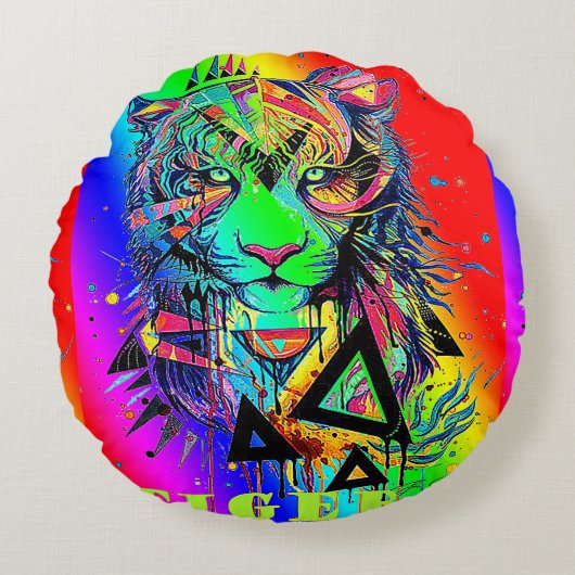 Almofada Redonda/Tigre Rond Kussen (Voorkant)