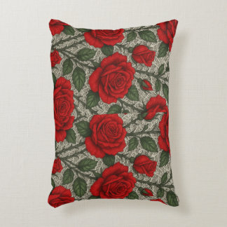 Almofada  Rosas Vermelhas sobre Renda Branca artes Accent Kussen