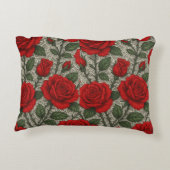 Almofada  Rosas Vermelhas sobre Renda Branca artes Accent Kussen (Achterkant)