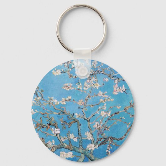 Almond Blossom Blue Vincent van Gogh Art Painting Sleutelhanger (Voorkant)