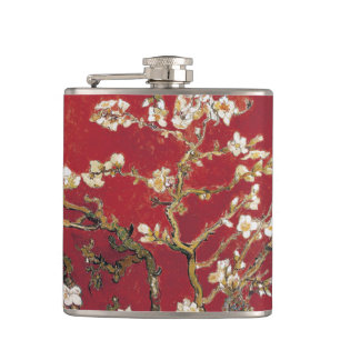 Almond Blossom Red Vincent van Gogh Art Painting Heupfles