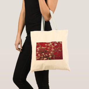 Almond Blossom Red Vincent van Gogh Art Painting Tote Bag
