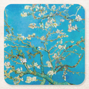 Almond Blossom, Vincent van Gogh Vierkante Kartonnen Onderzetter