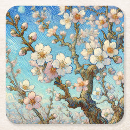 Almond Blossoms (Vincent van Gogh) Vierkante Kartonnen Onderzetter