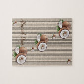 Almond Brown Stripe Jigzaag Puzzle Daisy Legpuzzel (Horizontaal)