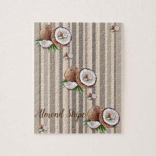 Almond Brown Stripe Jigzaag Puzzle Daisy Legpuzzel