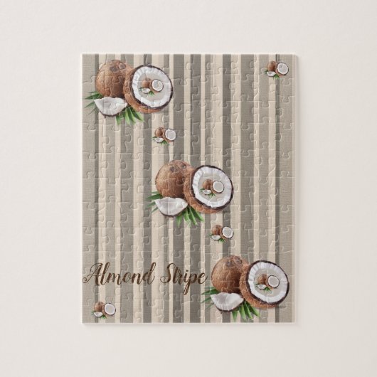Almond Brown Stripe Jigzaag Puzzle Daisy Legpuzzel (Verticaal)