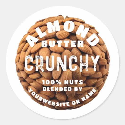 Almond Butter Ronde Sticker (Voorkant)