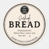 Almond Cream Bakery Sourdough Bread Label Sticker (Voorkant)