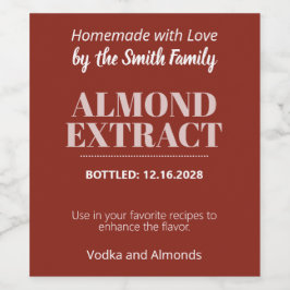 Almond Extract Modern Label Sticker ZEX_001b