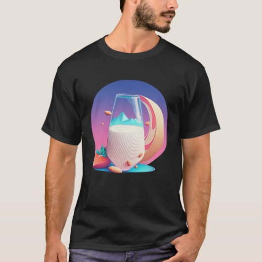 Almond Milk Synthwave 80s Retrowave Aesthetic T-shirt (Voorkant)
