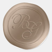 Almond Script Dubbele monogram Waszegels Ronde Sticker (Voorkant)